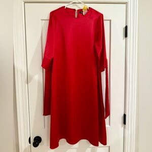 Zele Vibrant Red Satin Dress